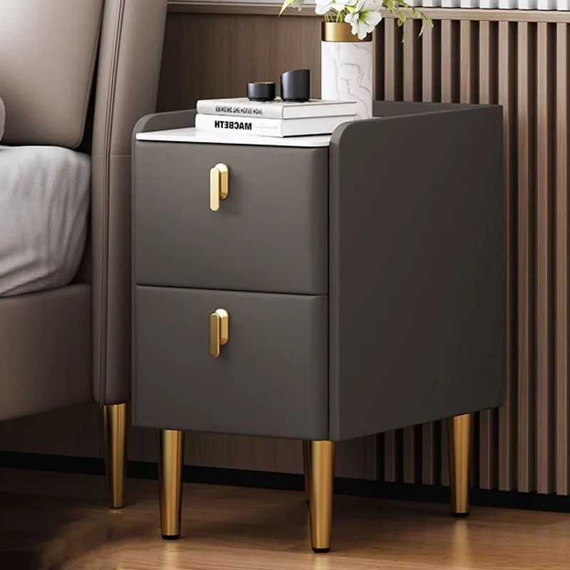 منظم غرفة النوم بجانب السرير، خزائن القهوة المتنقلة، أدراج Librero، منضدة خشبية فاخرة، أثاث منزلي Smart Mesa De Noche #2