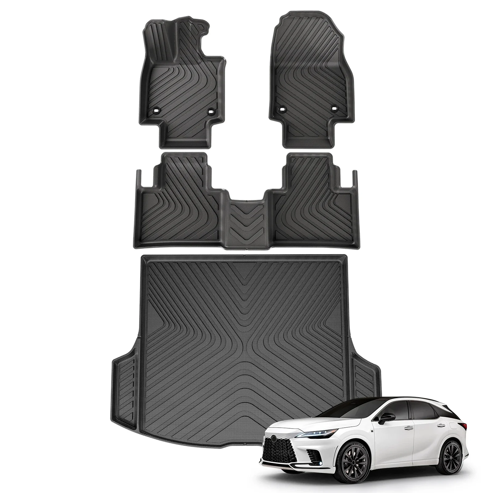 

for Lexus RX 2023 2024 TPE 3D Car Floor Mats Cargo Liner Trunk/Backrest Pad Waterproof Left Rudder