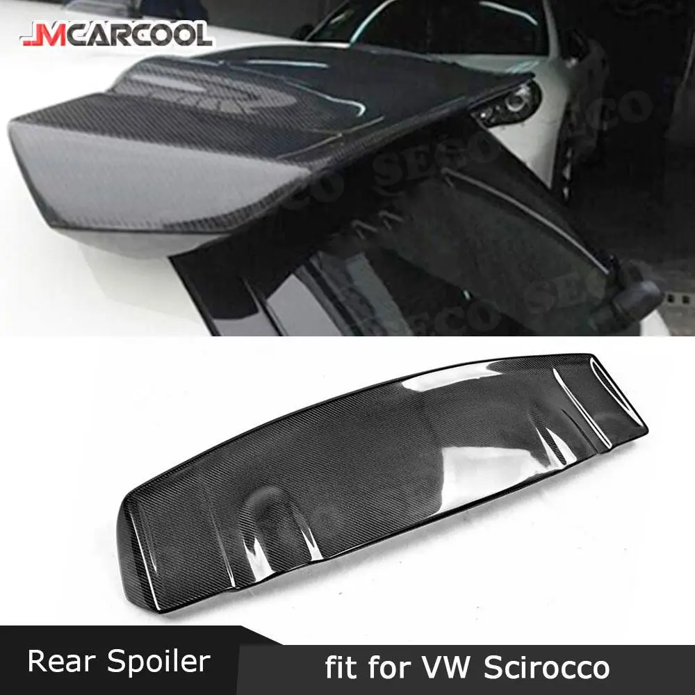 

JMCARCOOL For Volkswagen Scirocco Spoiler 2009-2017 Carbon Fiber Rear Roof Spoiler FRP Black Lip Window Tail Wings