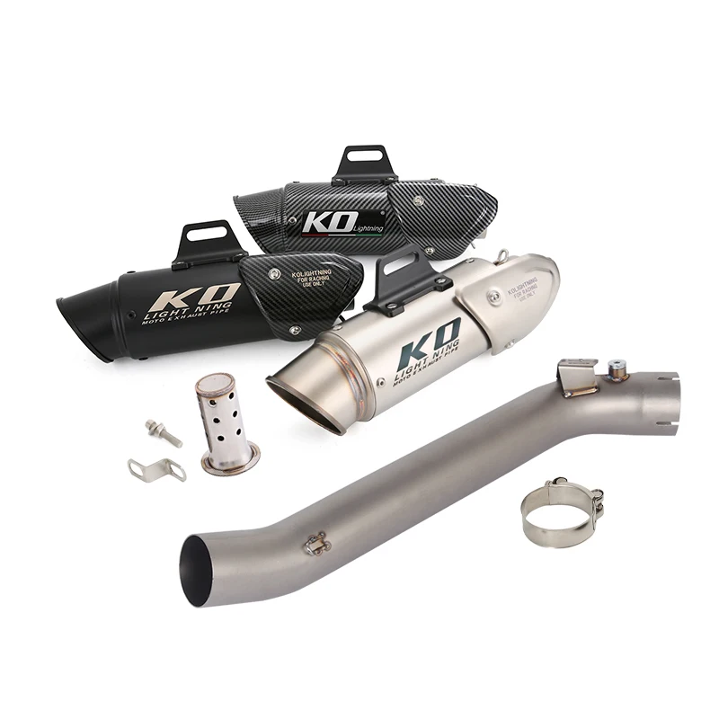 

60MM For Suzuki GSXR1000 2007-2008 Slip On Motorcycle Exhaust Muffler Mid Link Pipe Black\Silver\Blue Steel Tips Pipe DB Killer