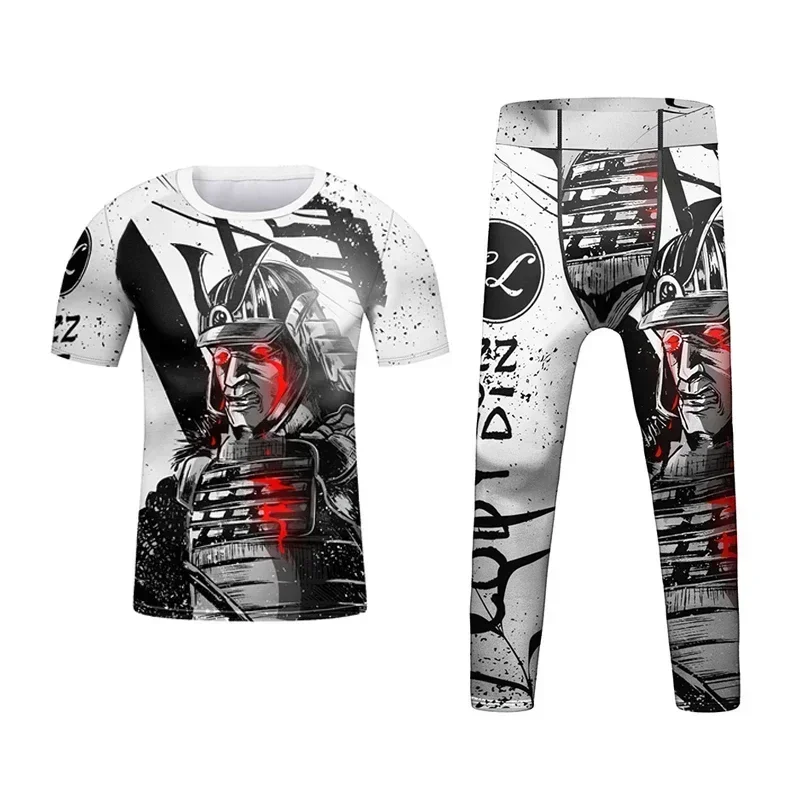 Boys Children MMA BJJ Tracksuit Boxing Muay Thai Fighting Gym Clothing Rashguard Kid's Exercise Training Running Set Sportswear