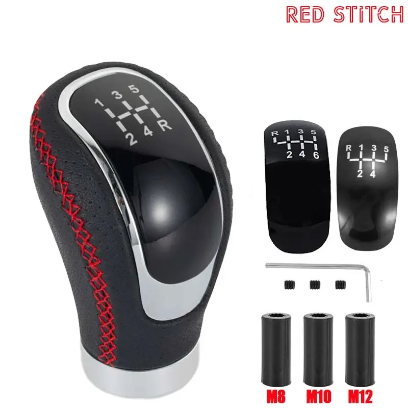 Universele 5/6 Speed Pookknop Versnellingshendel Handvat Gemodificeerde Stok Lederen Auto Accessoires Voor Alle Handmatige Automodellen