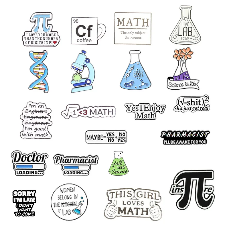 30pcs/Lot Luxury Creative Fun Embroidery Patch Science Experiment Math Pi Genome Shirt Clothing Decoration Accessory Craft Diy