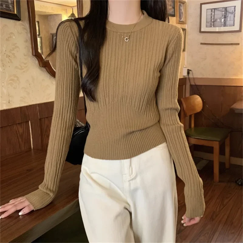 Korean Version of Temperament Low-neck Bottoming Shirt 2024 New Women's Winter