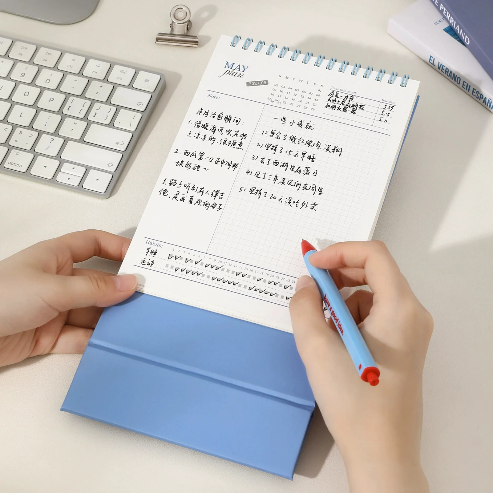 Desk Calendar Minimalist Office Organizer for Professionals Korean Style 2025 Planner Stable Base Writing Notes Paper