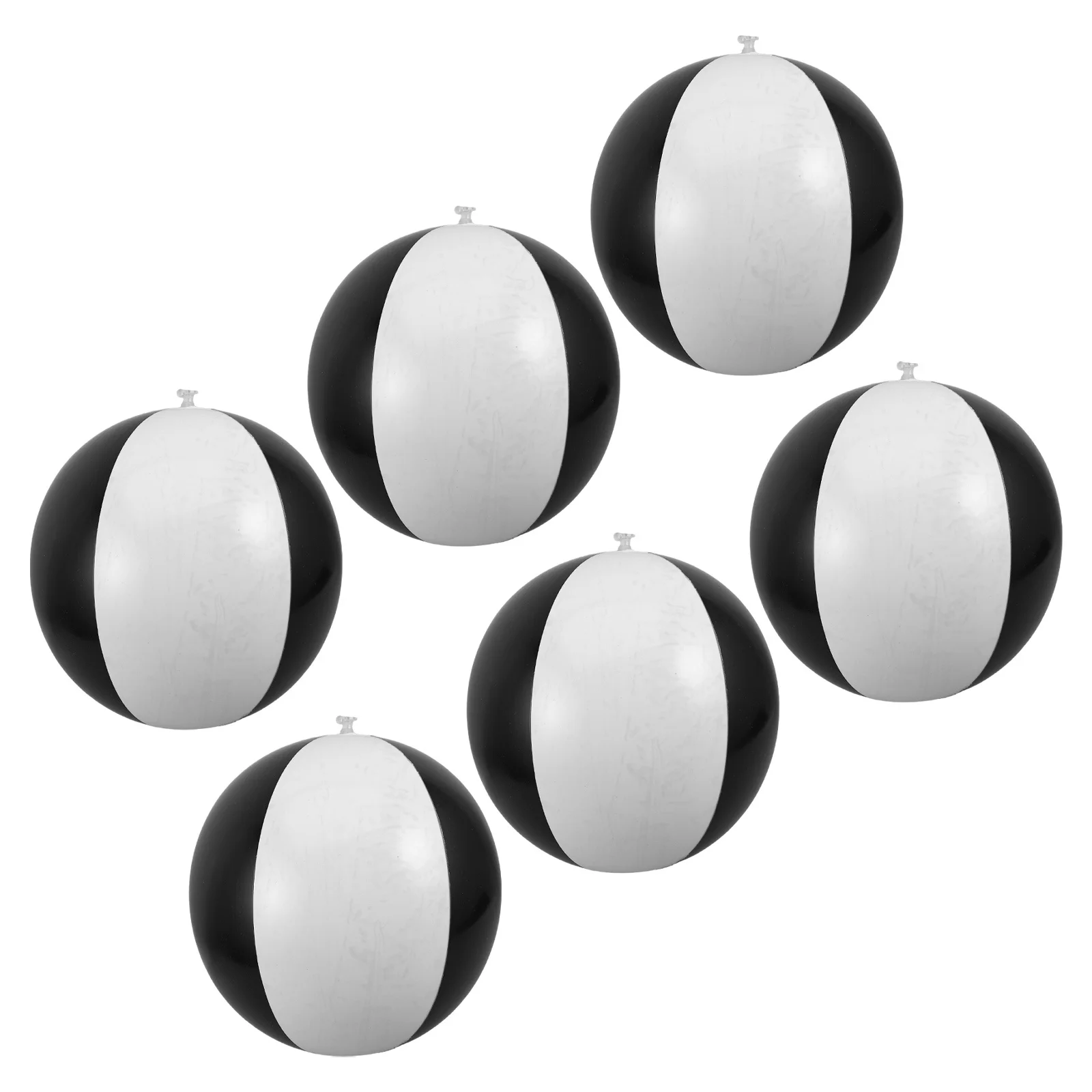6 pezzi 36 cm pallone da spiaggia gonfiabile bianco nero leggero gonfiabile per bambini gioco in piscina galleggiante estate all'aperto cortile lago spiaggia festa