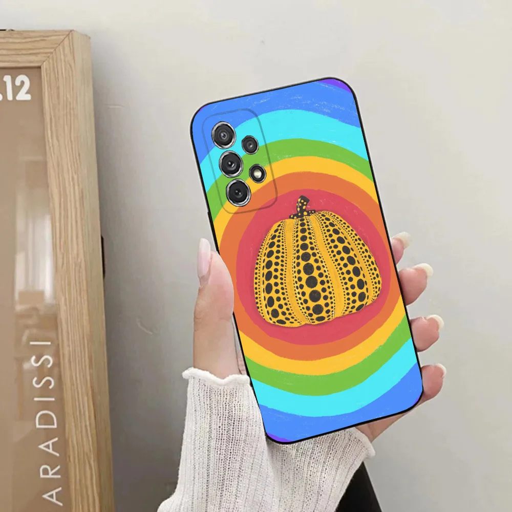 Pumpkin Yayoi Kusama Phone Case For Samsung Galaxy A20,A21s,A22,A31,A32,A52,A53,A72,73,A80,A91Soft Black Cover image 5