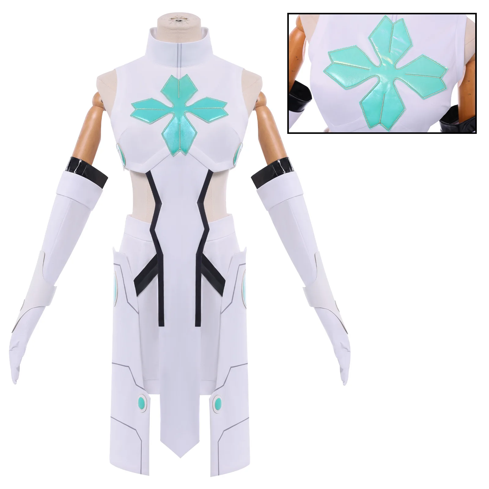 

TO BE HERO X LUCKY CYAN Cosplay Costume Girl Anime Character Dress Halloween Party Comic Con Suit with Gloves Adult Show Clothes