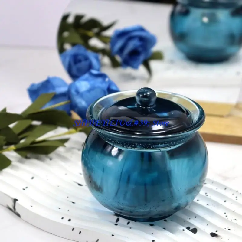 E21F Jar Shaped Jewelry Storage Box Mold Silicone Resin Mold Storage Bottle Molds