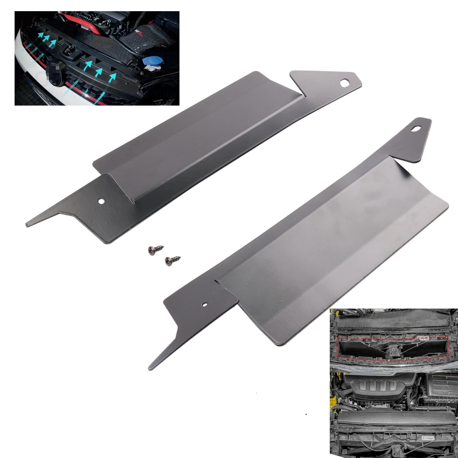 Premium additional air baffle duct kit, suitable for Volkswagen Golf MK7 GTI/GTD/R, fits pre-facelift MK7 models.