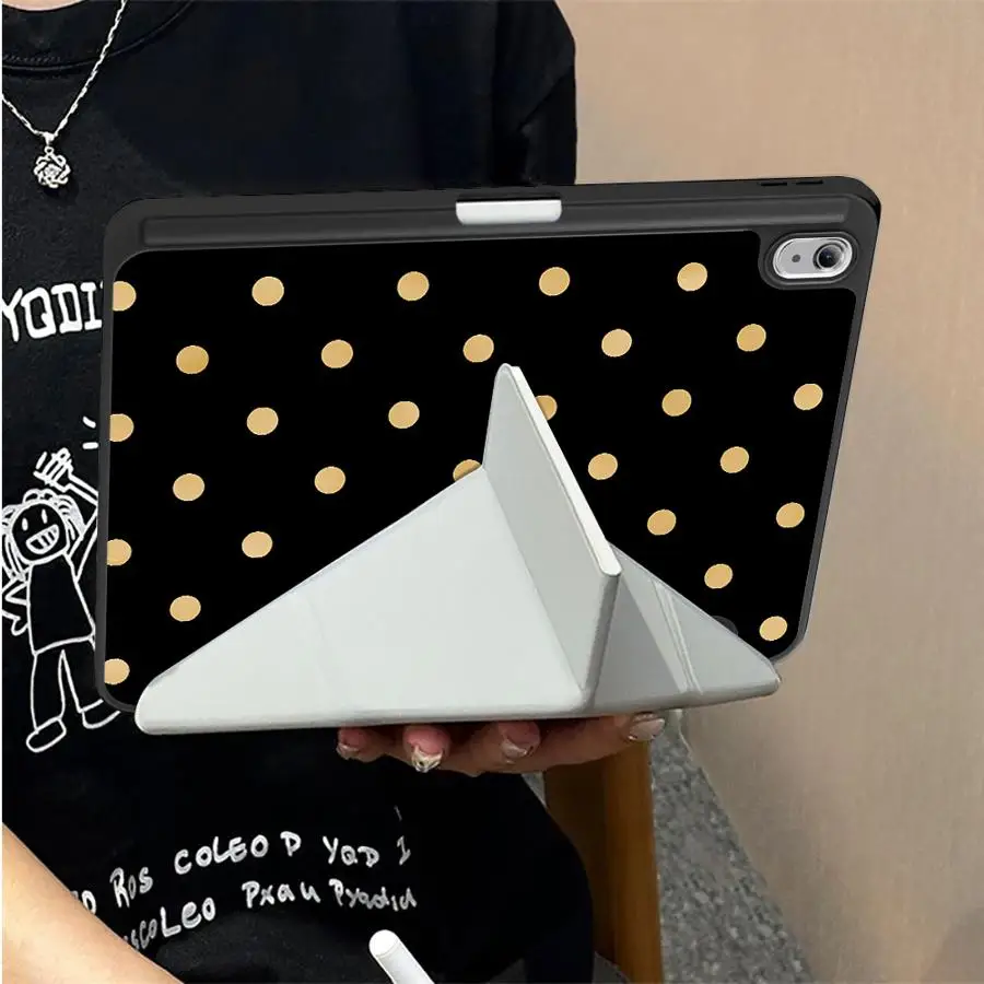 Polka Dot Print With Pen Slot Cover Tablet Case For Samsung For Galaxy Tab S6 Lite 10.4 inch S9+ S7 FE S8 A11 Plus S10 S7+ S8+