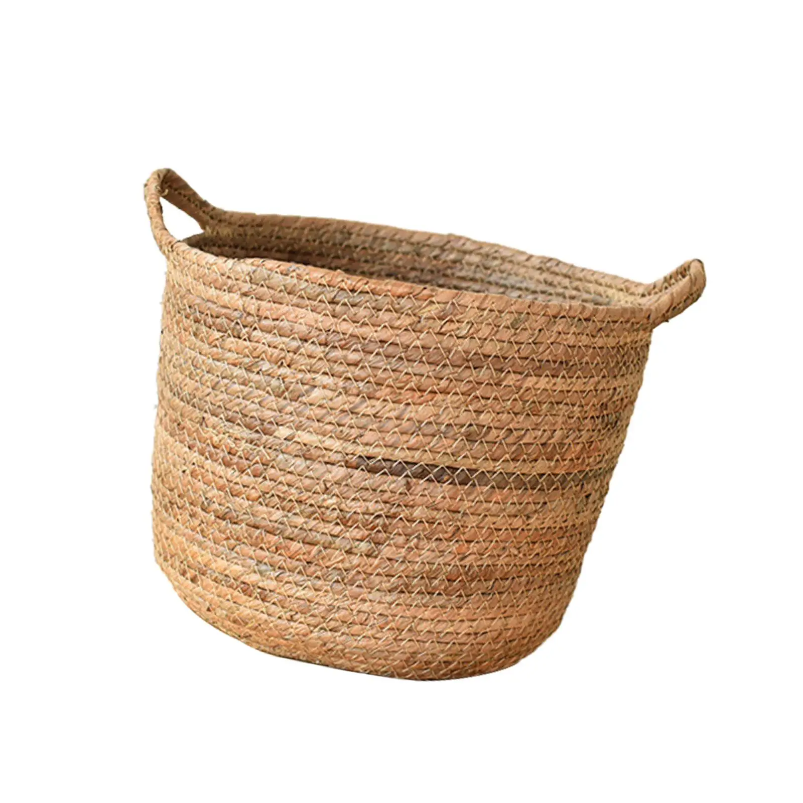 Woven Plant Basket with Handles Laundry Bag Organizer Ornament Large Capacity Plant Pot for Garden Windowsill Lawn Balcony Yard