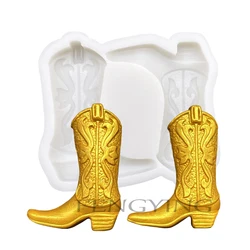 Cowboy Boots Silicone Mold Sugarcraft Chocolate Cupcake Baking Mold Fondant Cake Decorating Tools