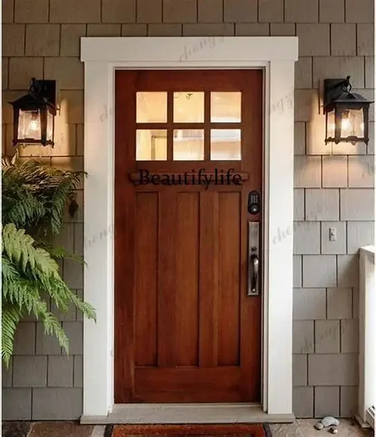 Y136 Z183 Customization Entry Solid Wood Dutch Door For Garden House With Windows And Arch Frame