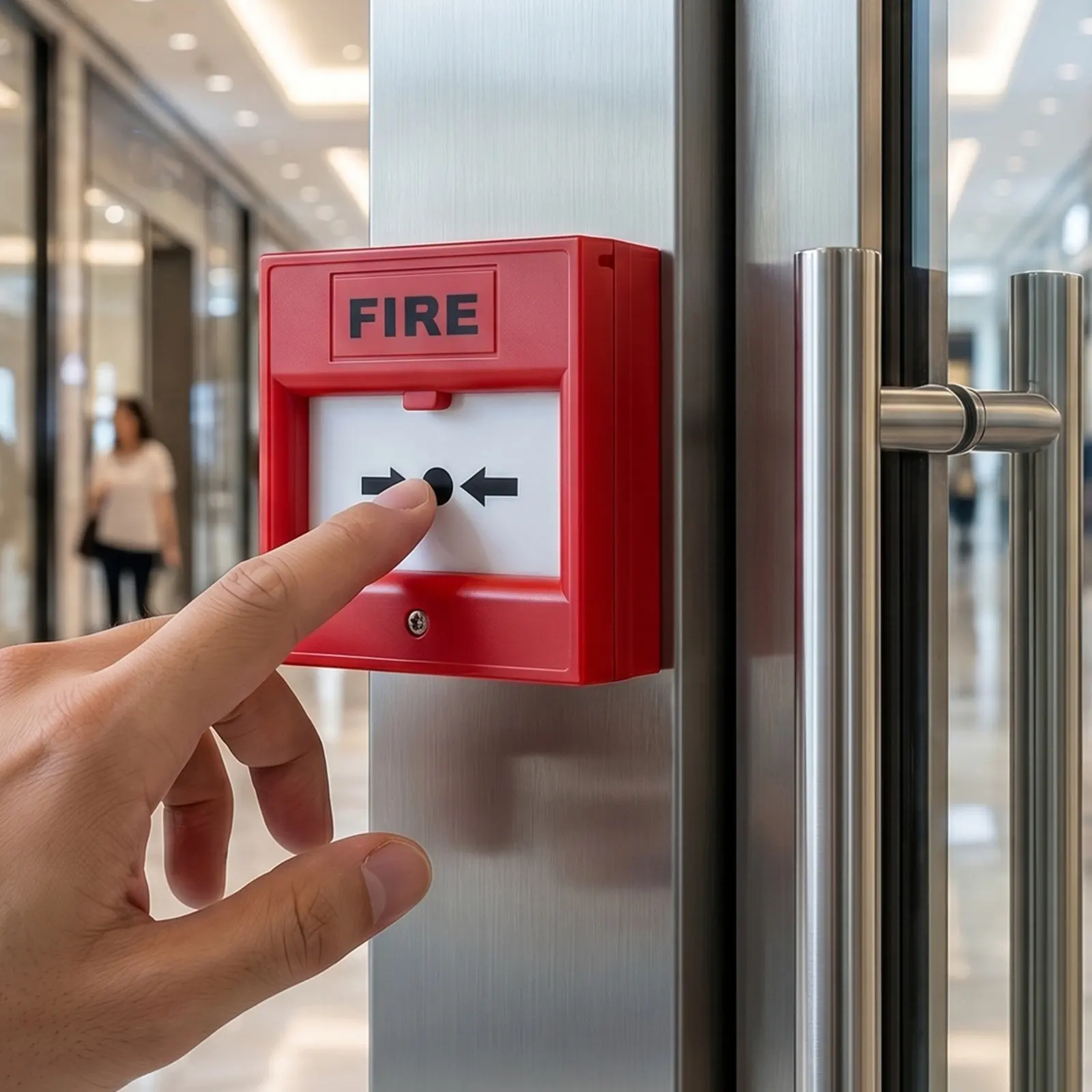 Fire Alarm Manual Call Point Button Red Break Glass Emergency Door Release Wall Mount Safety Switch Office School Warehouse