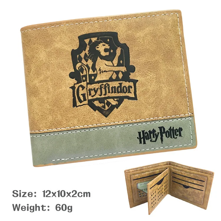 Harrys Potter 3D Full Color Print Wallet Gryffindor Slytherin Badge Coin Purse Wallet Card Holder for Men and Women Gift