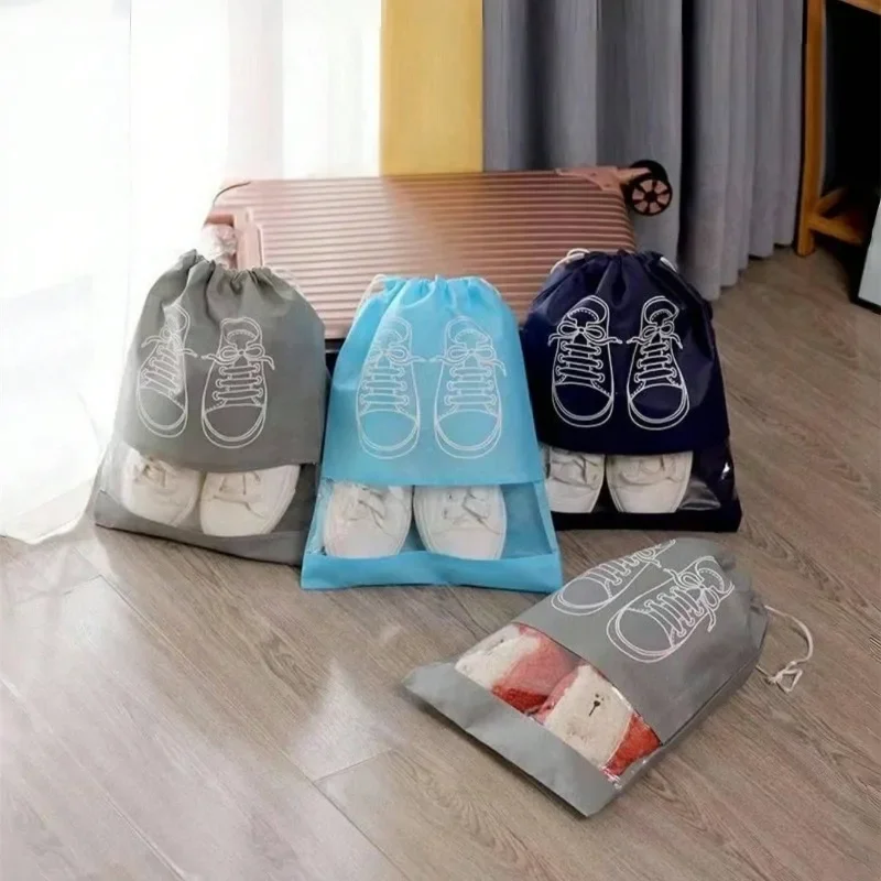 (10pcs)Shoe Storage Bag Made of Non-woven Fabric Dust-proof and Moisture-proof Travel Artifact Shoe Storage Household Shoe Cover