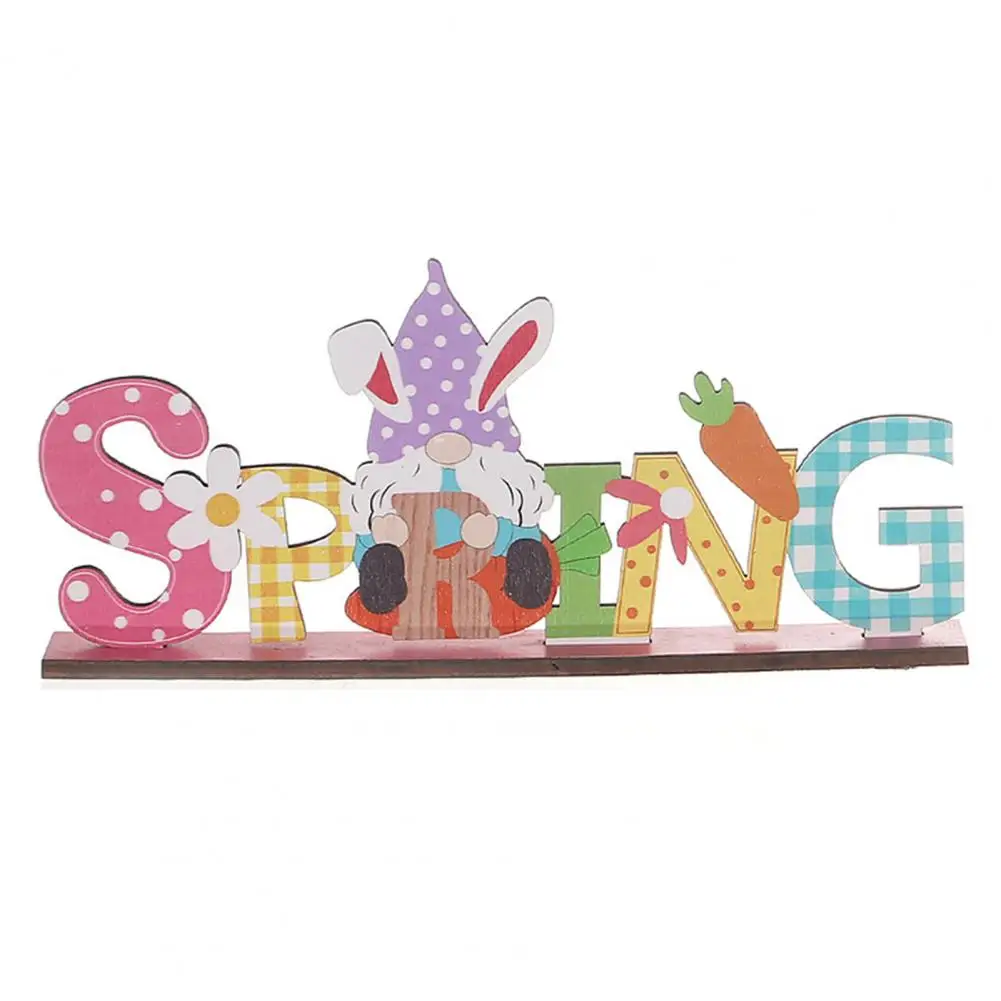 Whimsical Easter Ornaments Easter Ornament Spring Easter Wooden Signs Rabbit Flower Gnome Ornament Decorations for Home Festival