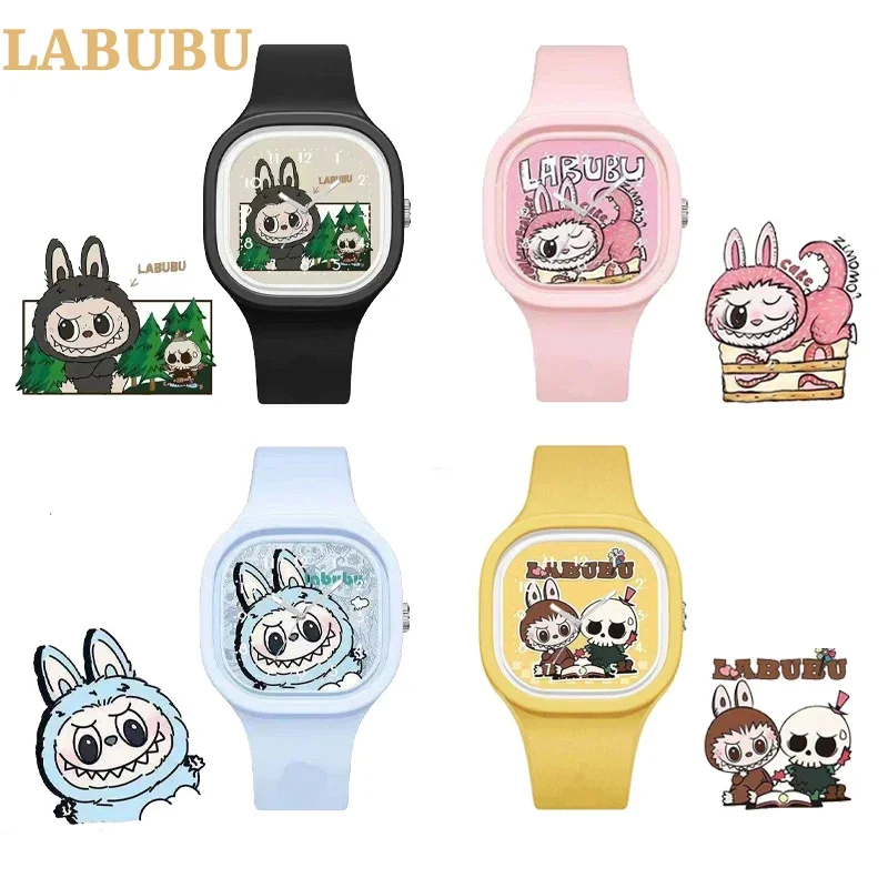 Labubu Watches for Boys Girls Anime Cartoon Cute Watch Students Necessary Time Wrist Watch Gifts Silicone Strap Quartz Pointer