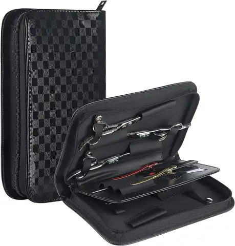 Large Hair Stylist Scissor Holder Pouch Cases for Hairdressers, Salon Tools Holster Bag in Pu Leather