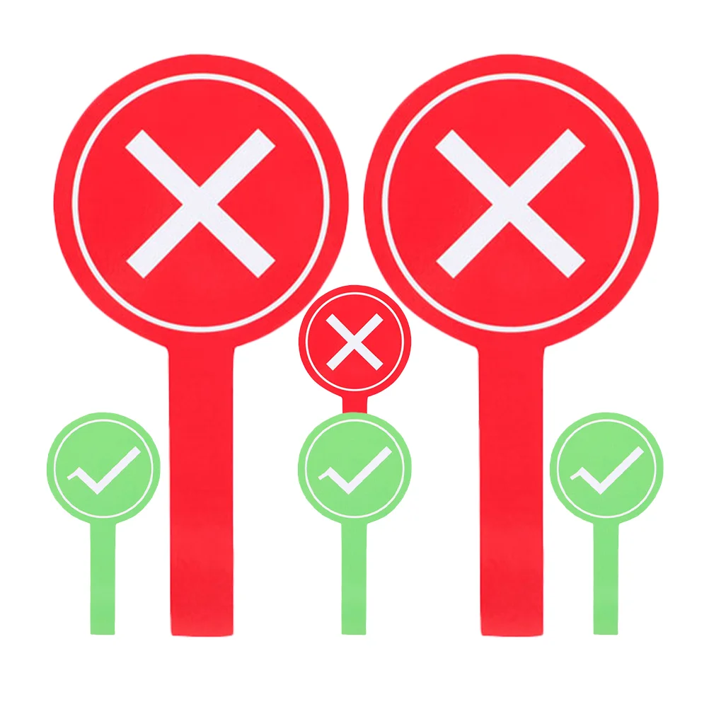 6 Pcs Game Props Cards Erasable Scoreboard Paddles Sorority Auction Answer Classroom Vote Handheld Student