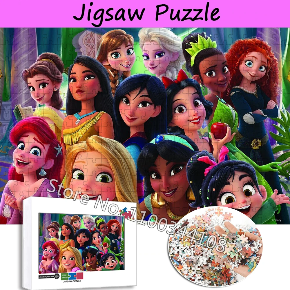 Disney Princesses From Wreck-It Ralph Jigsaw Puzzle 300/500/1000 Pieces Puzzles Children's Educational Toys Adult Casual Game