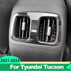 For Hyundai Tucson NX4 2021 2022 2023 2024 Hybrid Car Rear USB Air Conditioning Vent Outlet Frame Cover Trim Sticker Accessories