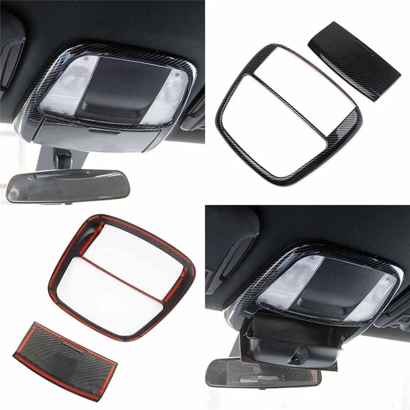 

For Roof Of Dodge Charger 2011+ Chrysler 300 2015-2021 Carbon Fiber Reading Light Lamp Cover Trim Kit