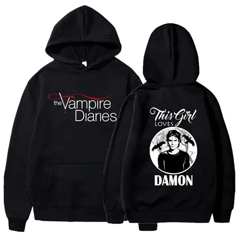 

The Vampire Diaries Hoodies Women Fashion Personality Hooded Sweatshirt Casual Outdoor Loose Long Sleeve Pullover