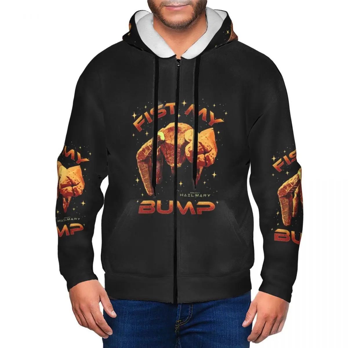 Movie Project Hail Mary Fist My Bump Rocky The Alien Zipper Hoodie Hip Hop Autumn Winter Men Women Sweatshirts Long Sleeve Tops