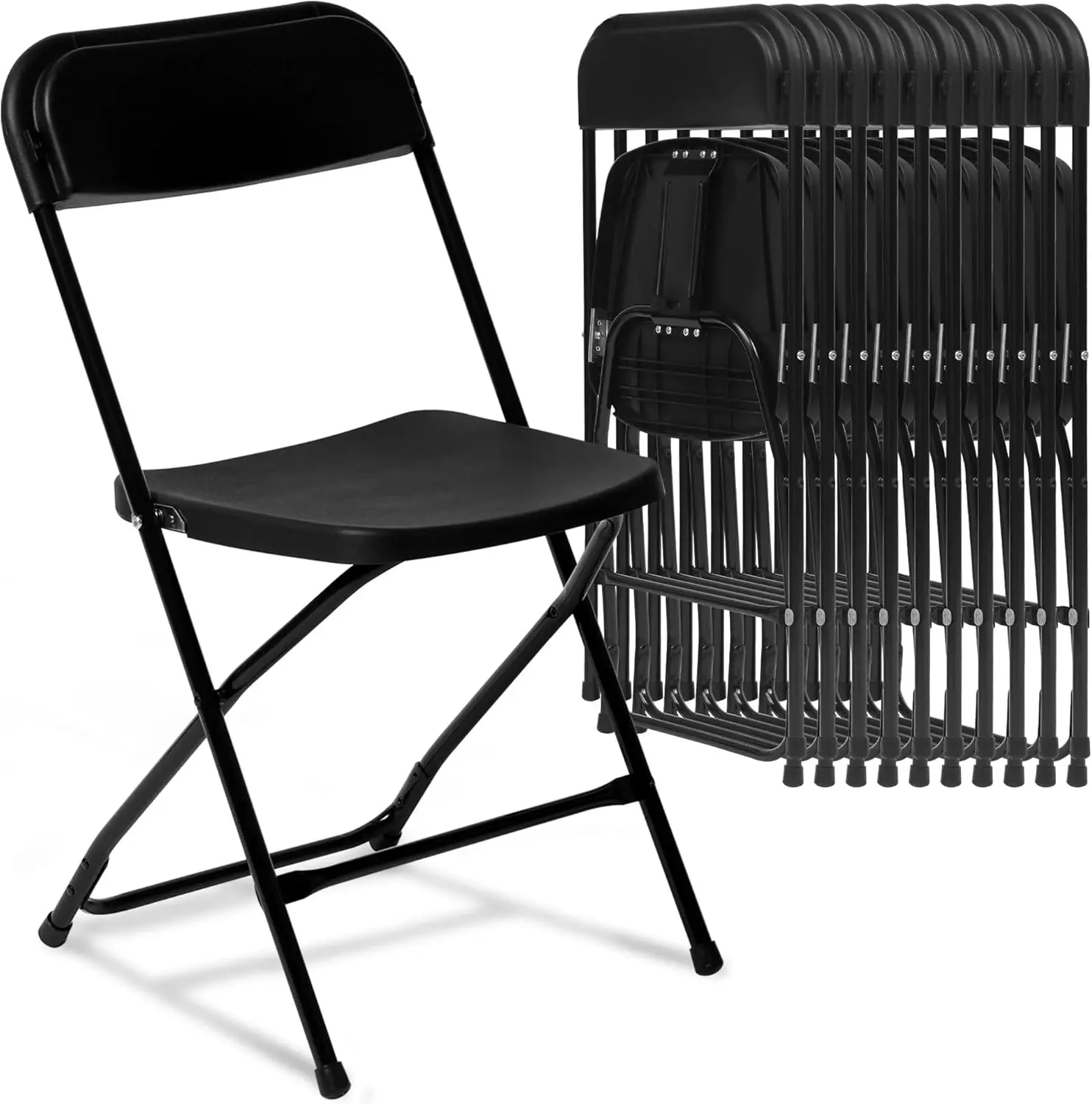 

10 Pa Bla Plastic Folding Chair, Indoor Outdoor Commercial Foldable Chairs With Steel Frame For Office Home Party Wedding