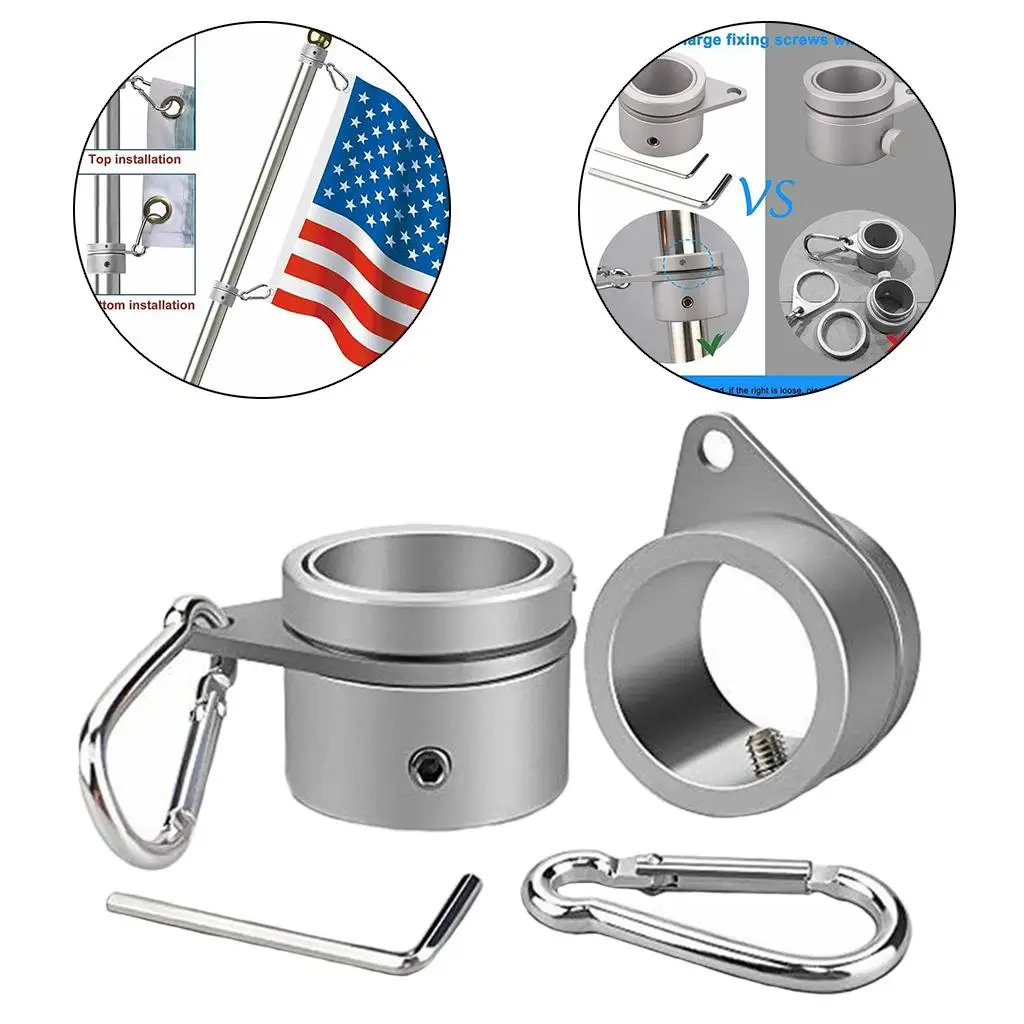 Wander Cloudly Aluminum Flag Pole Rings, Mounting Clip Flagpole Mounting Ring,