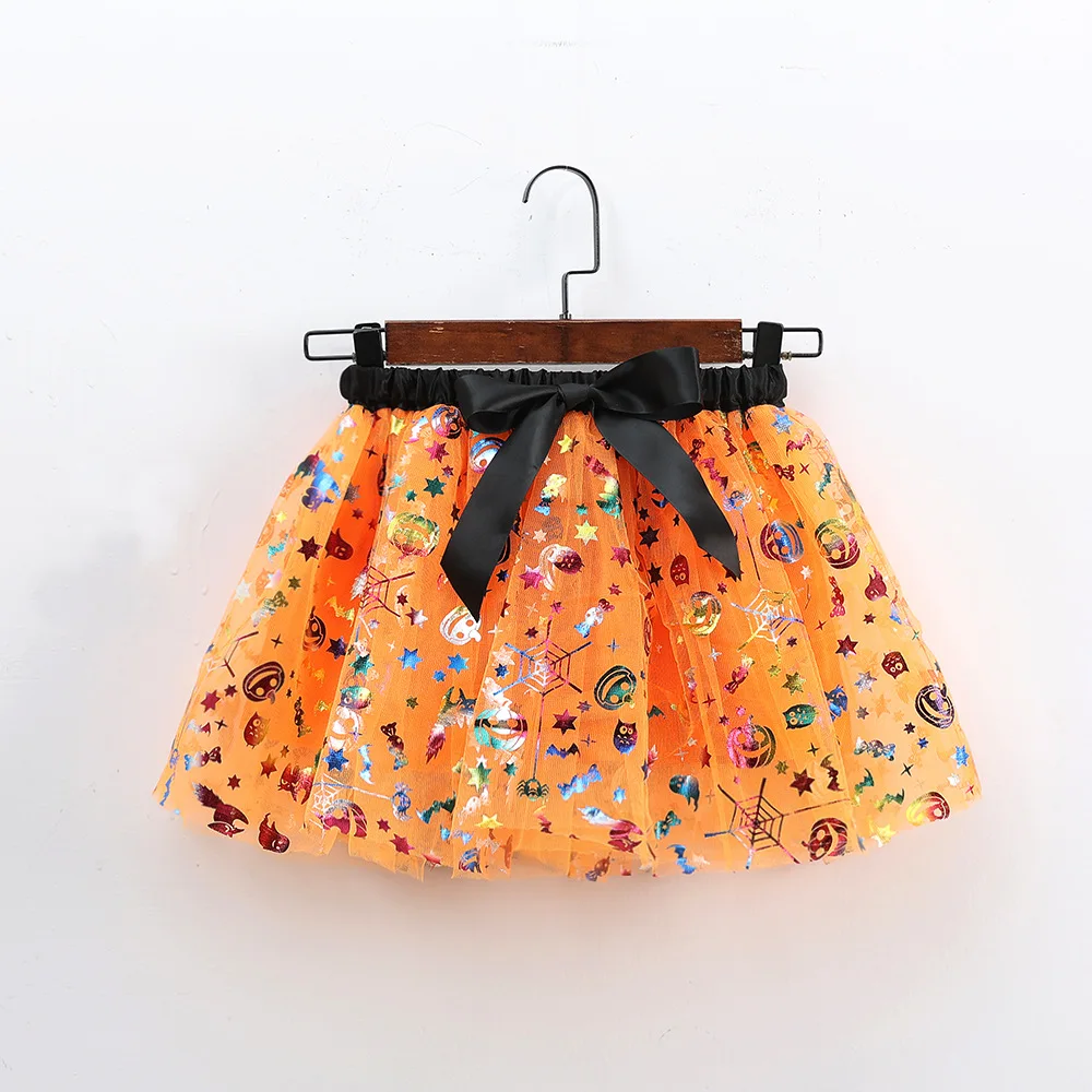 Mädchen Tutu Rock Kinder Ballett Prinzessin Pettis kirt flauschige Tüll Röcke schöne Ballkleid Halloween Kürbis Kinder Kleidung Baby – Detail 2
