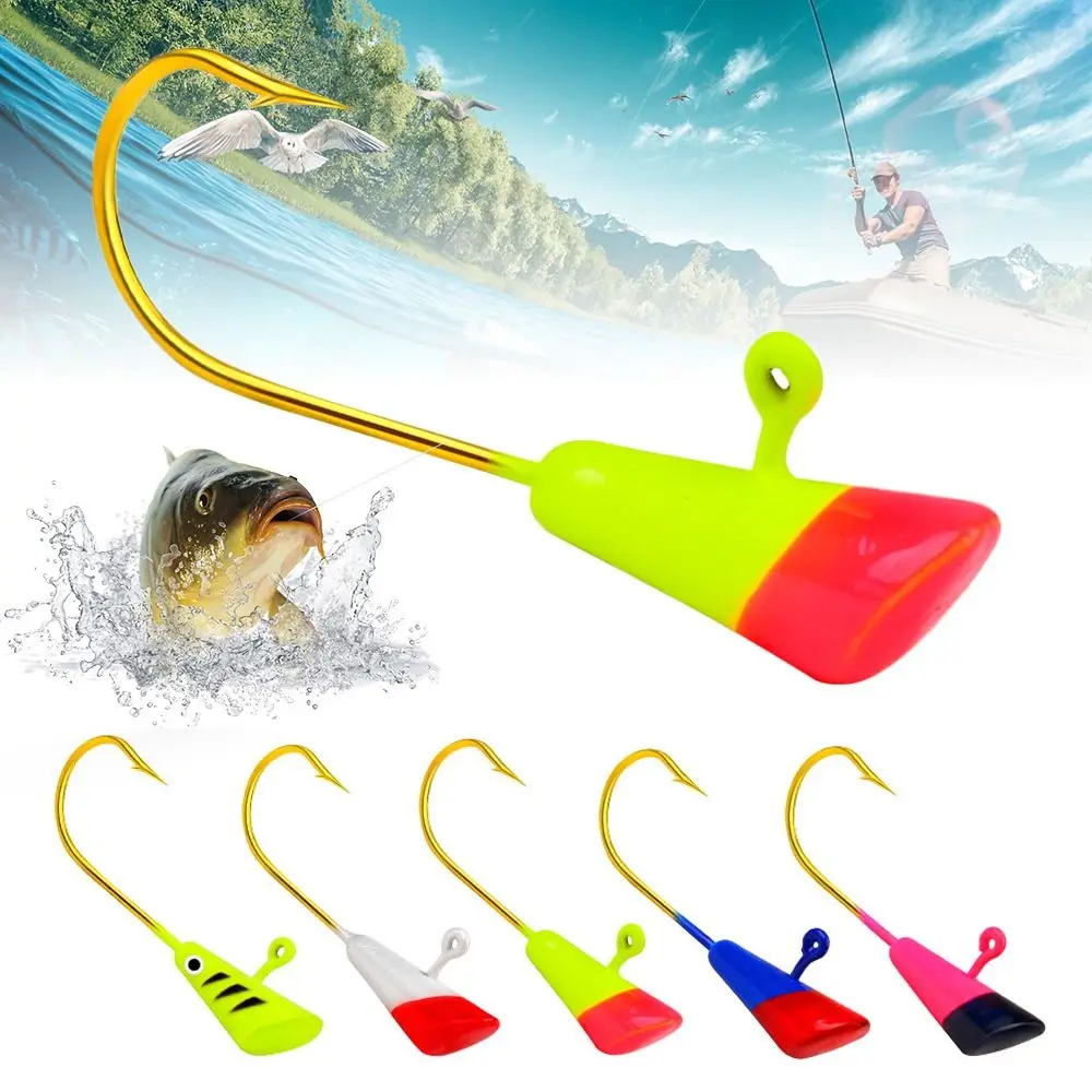 10pcs Artificial Balancer Jigging Eggs Shaped Lead Hard Hook Winter Ice Fishing Lure AD-Sharp