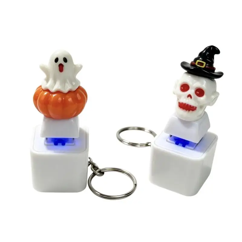 Halloween Süße Hexen-Puppe Schlüsselanhänger Leuchtender LED-Anhänger Tragbarer Taschenanhänger für Themenparty-Geschenk Handtaschen-Accessoire – Detail 6