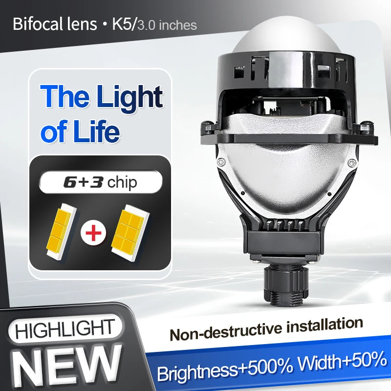 2pcs Bi LED Projector Headlight with Halo 3 Inch 160W High Power Dual Beam Car LED Headlight H4 H7 H11 Upgrade Kit 12V 24V view 6