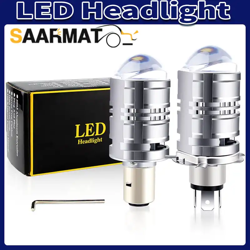 1pc No Error Canbus LED Projector Lens H4/HB2/9003 Headlight Bulb BA20D HeadLamp Low High Beam For Honda Yamaha Kawasaki R1200GS
