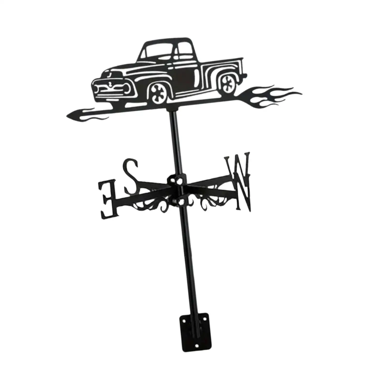 Black Pickup Truck Weathervane Roof Decor Gift Iron Weathercock Crafts Truck Ornament for Outside Lawn Cottage Farmhouse Farm