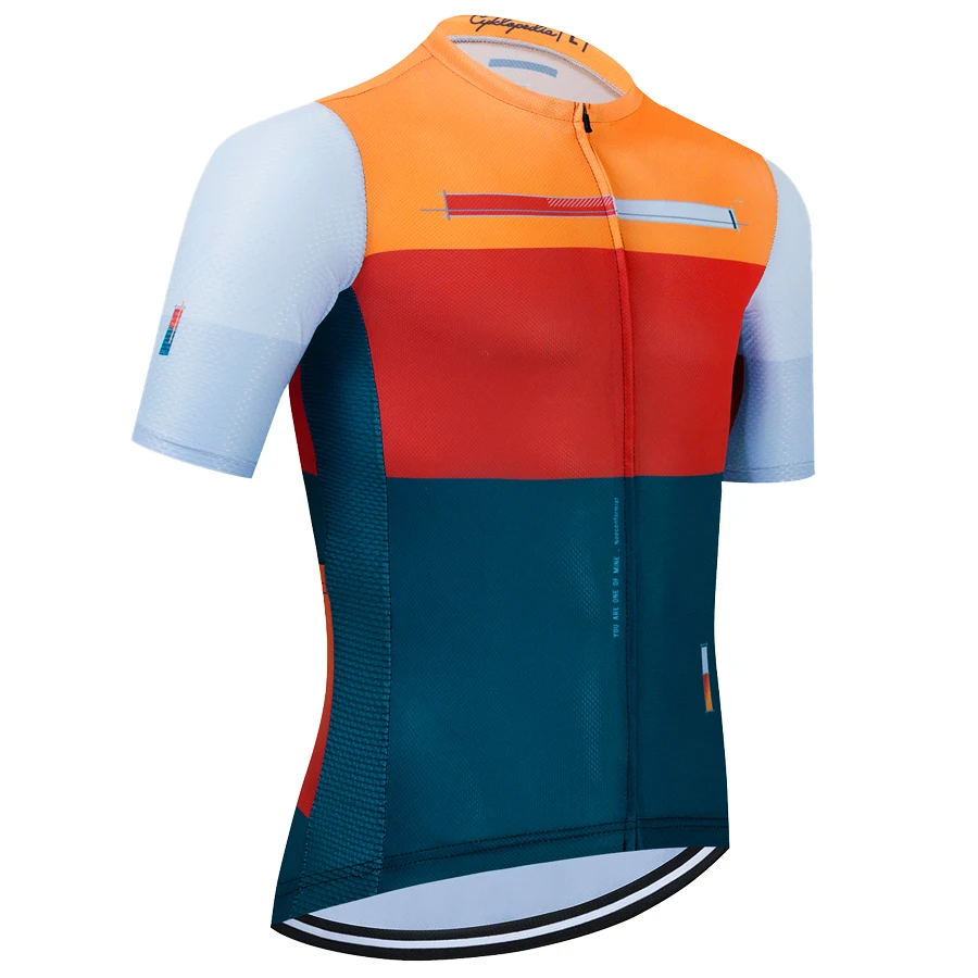 2024 new summer men\'s cycling short sleeved sportswear, breathable and comfortable outdoor mountain cycling clothes