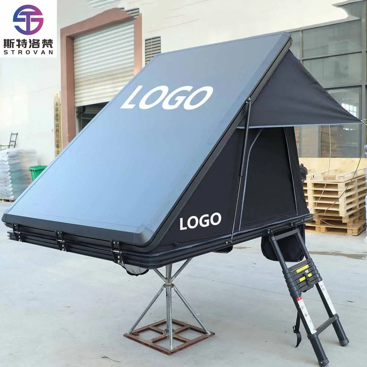 

STLF LZS Waterproof 3-4 Person RTT Car Roof Top Tent 4x4 Aluminium Triangle Camping Clamshell Hard Shell for Rooftop Tent C