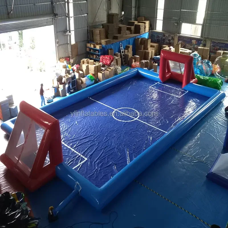 Green and White Inflatable Water Soccer Pitch/Air Blow up Bubble Field