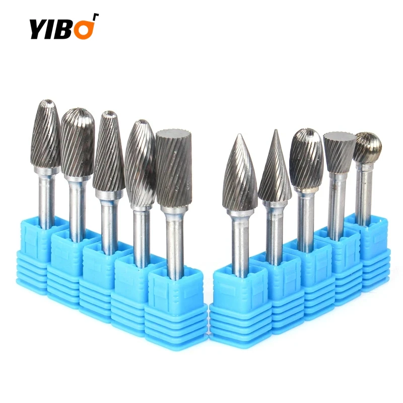 Carbide Rotary Burr File Tool Point Die Grinder Abrasive Tools Drill Milling Carving Bit Tools Head Tungsten