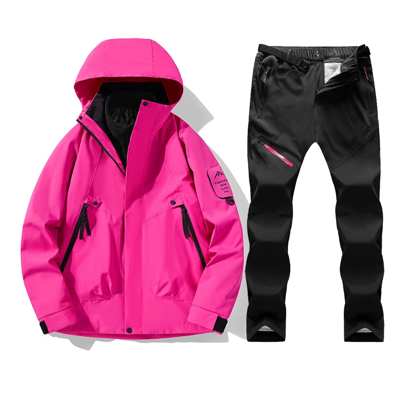

Лыжный костюм женский зимний теплый ветрозащитный водонепроницаемый лыжная куртка лыжные штаны женские спортивные на открытом воздухе зимнее пальто брюки одежда для сноуборда