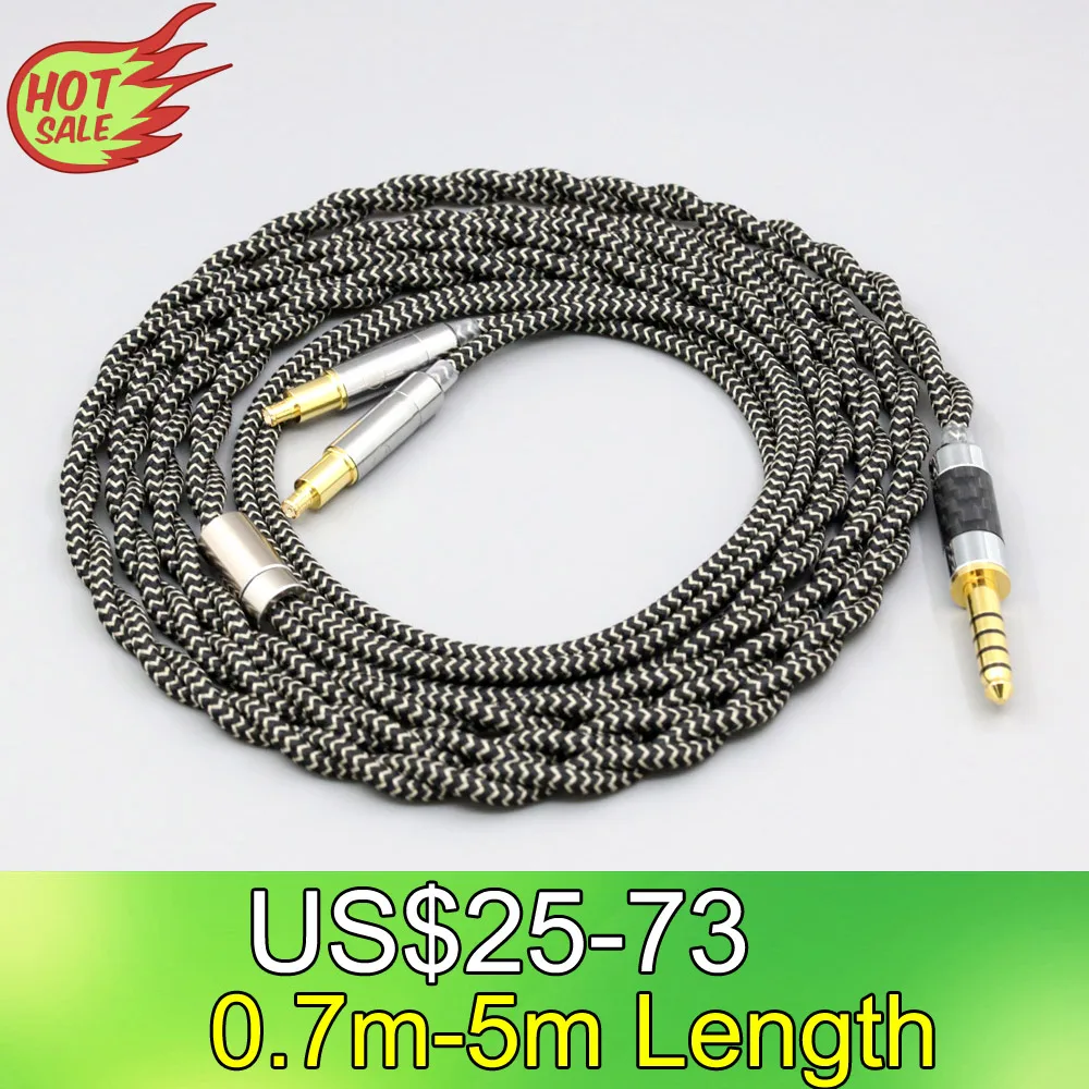 2 Core 2.8mm Litz OFC Earphone Shield Braided Sleeve Cable For Audio Technica ATH-ADX5000 ATH-MSR7b 770H 990H A2DC LN008056