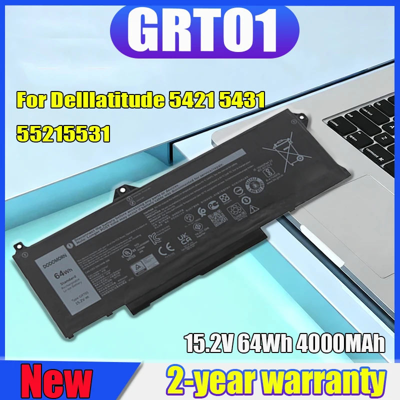 DODOMORN nueva batería de ordenador portátil GRT01 para Dell Latitude 5421 5431 5521 5531 Precision 3561 3571 3470 Alienware m17 R5 AMD Series