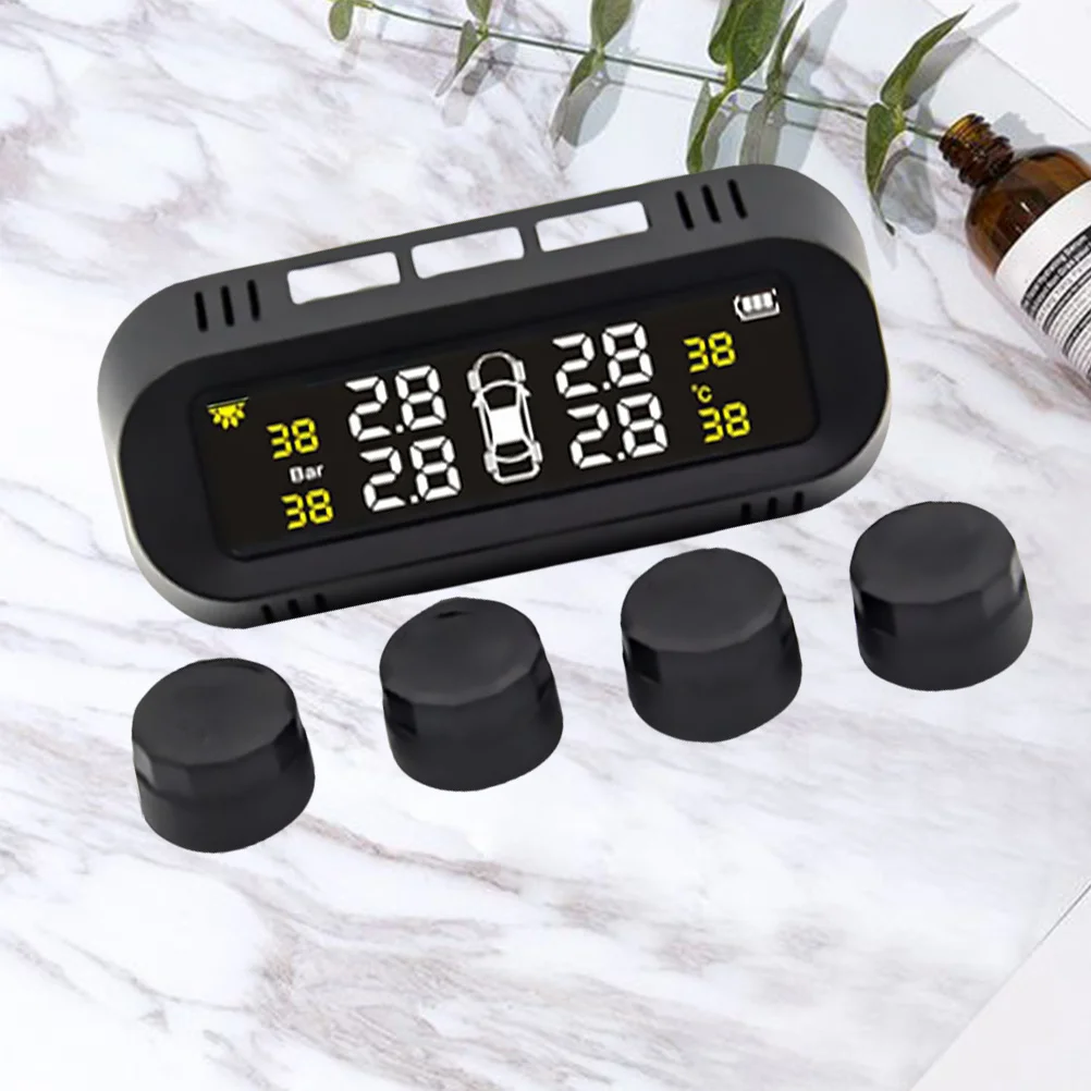 نظام مراقبة ضغط الإطارات يعمل بالطاقة الشمسية، جهاز مراقبة درجة حرارة ضغط الإطارات في الوقت الحقيقي لجميع السيارات #1