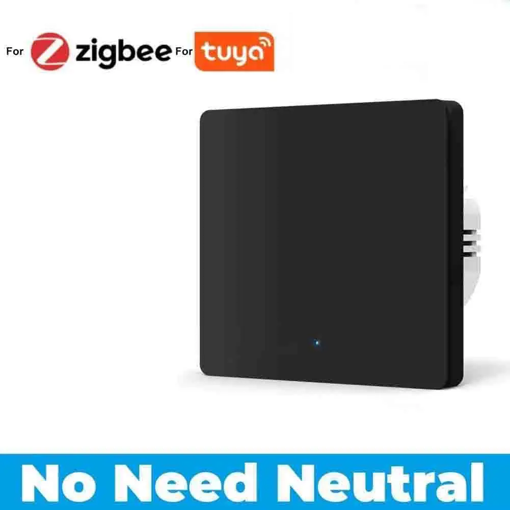 For ZigBee For Smart Wall Light Switch Gang No Neutral Wire For Tuya App Voice Control Single Live Wire Button