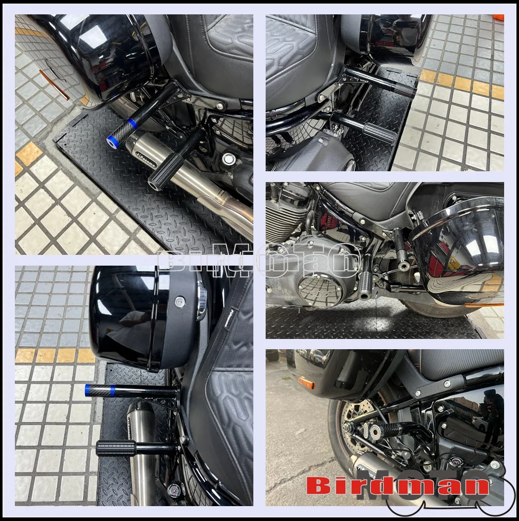 For Harley Highway Peg Crash Bar Multi Color Optional 1 Pair Crash Bar Slider Billet Slider End Aluminum Carbon Fiber 1 1/4 Inch
