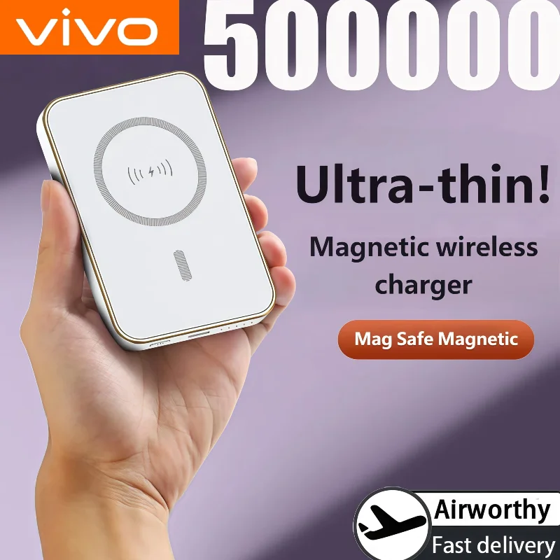 VIVO Ultra-thin 50000mAh Portable Magnetic Wireless Power Bank Super Fast Charging External Battery Magsafe For iPhone Samsung