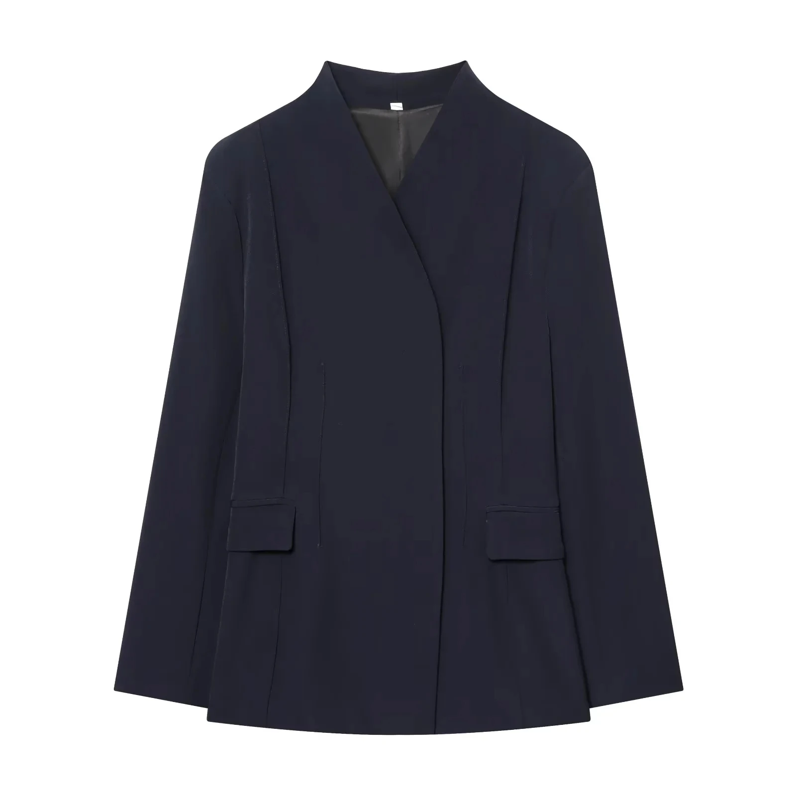 KONDALA Vintage Chic Büro-Damen-Blazer mit V-Ausschnitt, versteckter Knopfleiste und Taschen, schmal geschnitten, modischer Frühling/Sommer 2026 Freizeit-Blazer – Detail 5